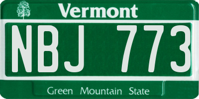 VT license plate NBJ773