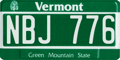 VT license plate NBJ776