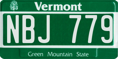 VT license plate NBJ779