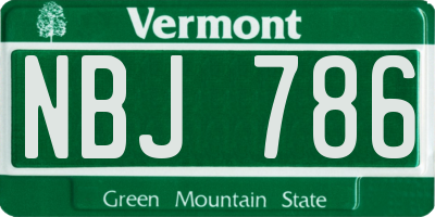 VT license plate NBJ786