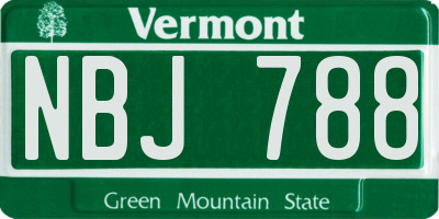VT license plate NBJ788