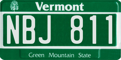 VT license plate NBJ811