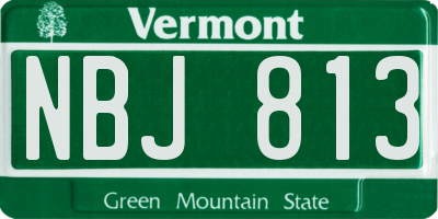 VT license plate NBJ813