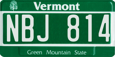 VT license plate NBJ814