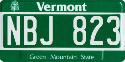 VT license plate NBJ823