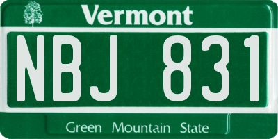 VT license plate NBJ831