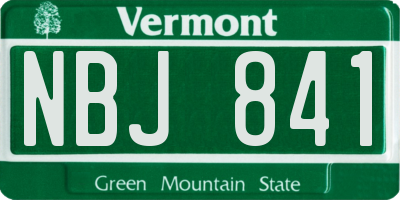 VT license plate NBJ841