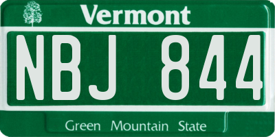 VT license plate NBJ844