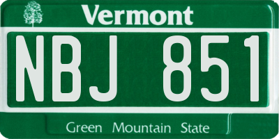 VT license plate NBJ851