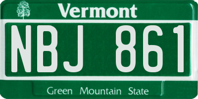 VT license plate NBJ861