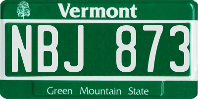VT license plate NBJ873