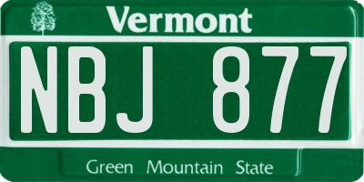 VT license plate NBJ877