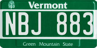VT license plate NBJ883