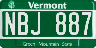 VT license plate NBJ887