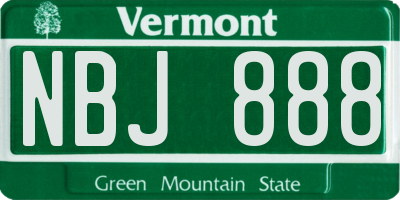 VT license plate NBJ888