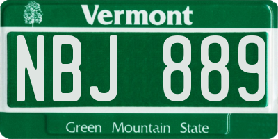 VT license plate NBJ889