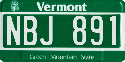 VT license plate NBJ891