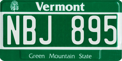 VT license plate NBJ895