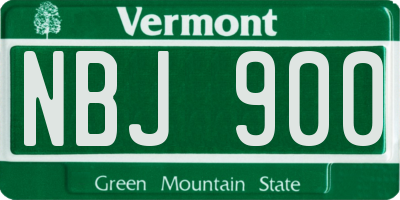 VT license plate NBJ900
