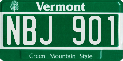 VT license plate NBJ901