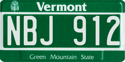 VT license plate NBJ912