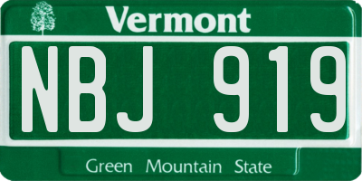VT license plate NBJ919