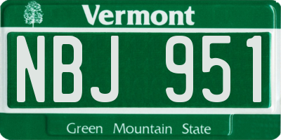 VT license plate NBJ951