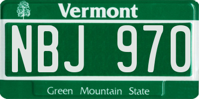 VT license plate NBJ970