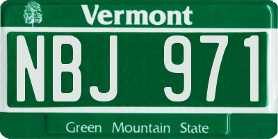 VT license plate NBJ971