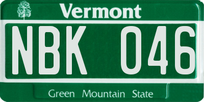 VT license plate NBK046