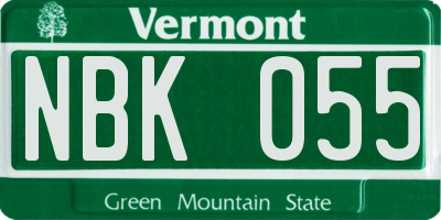 VT license plate NBK055