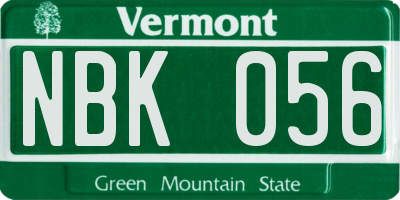 VT license plate NBK056