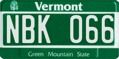 VT license plate NBK066