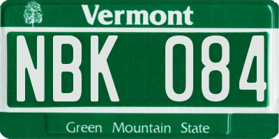 VT license plate NBK084