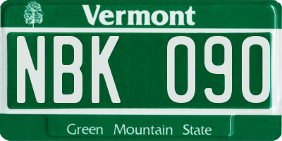 VT license plate NBK090