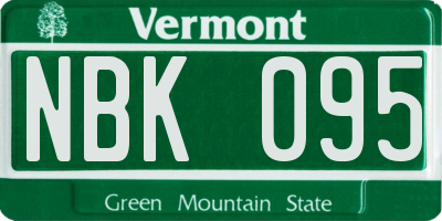 VT license plate NBK095