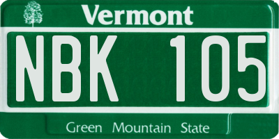 VT license plate NBK105