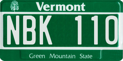 VT license plate NBK110
