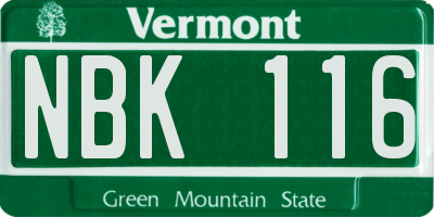 VT license plate NBK116