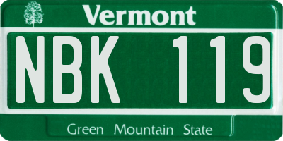 VT license plate NBK119