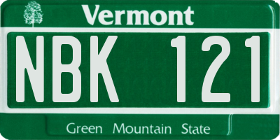 VT license plate NBK121