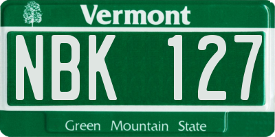 VT license plate NBK127