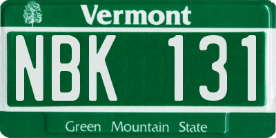VT license plate NBK131