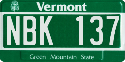 VT license plate NBK137