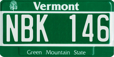 VT license plate NBK146