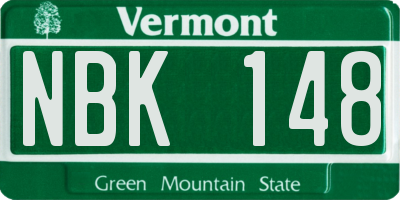 VT license plate NBK148