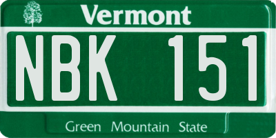 VT license plate NBK151