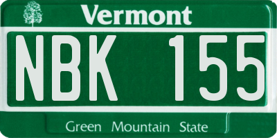 VT license plate NBK155
