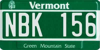 VT license plate NBK156