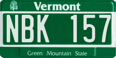 VT license plate NBK157